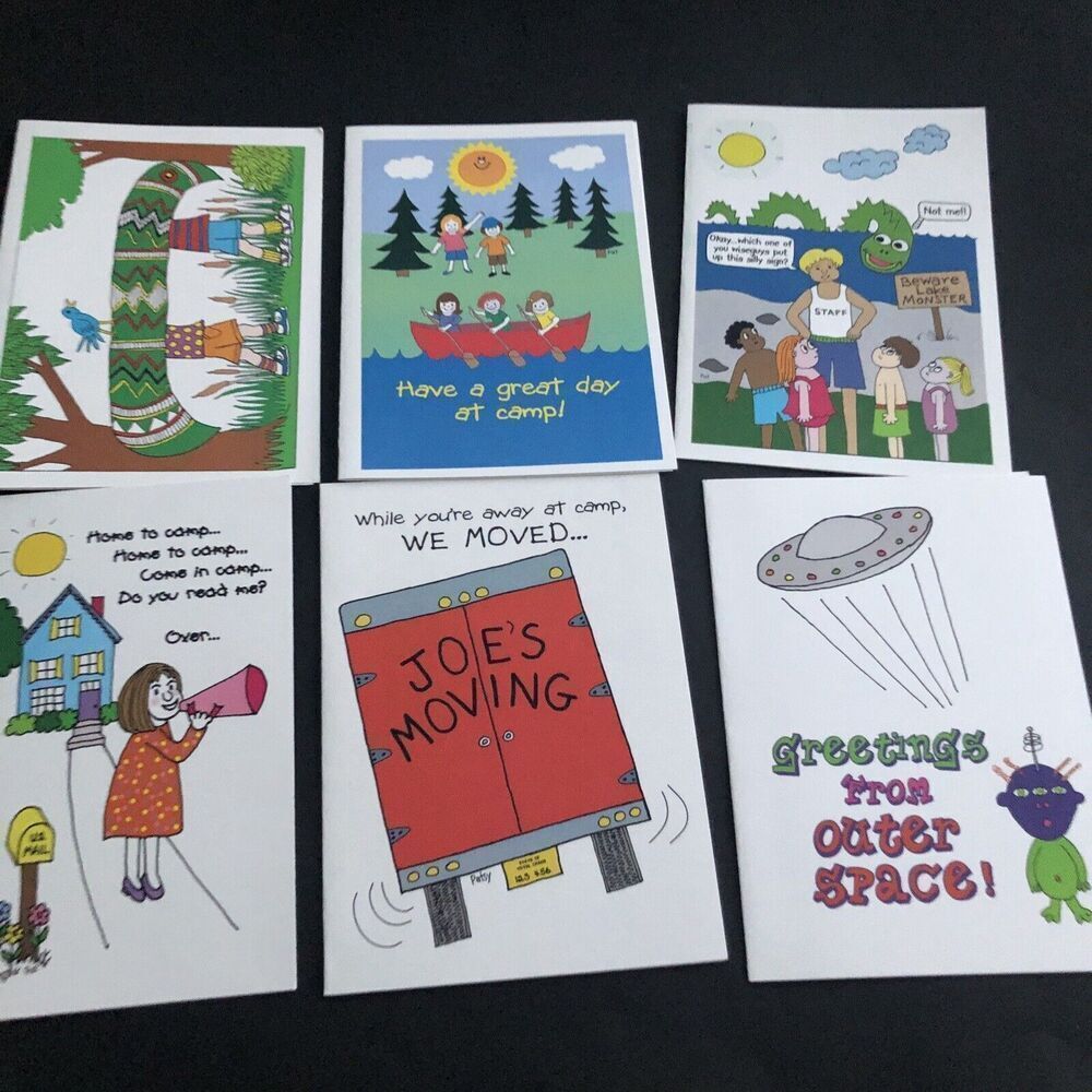 Patsy Card Shop Kamp Kids Sending Love 6 Cards + Envelopes With Envelopes New